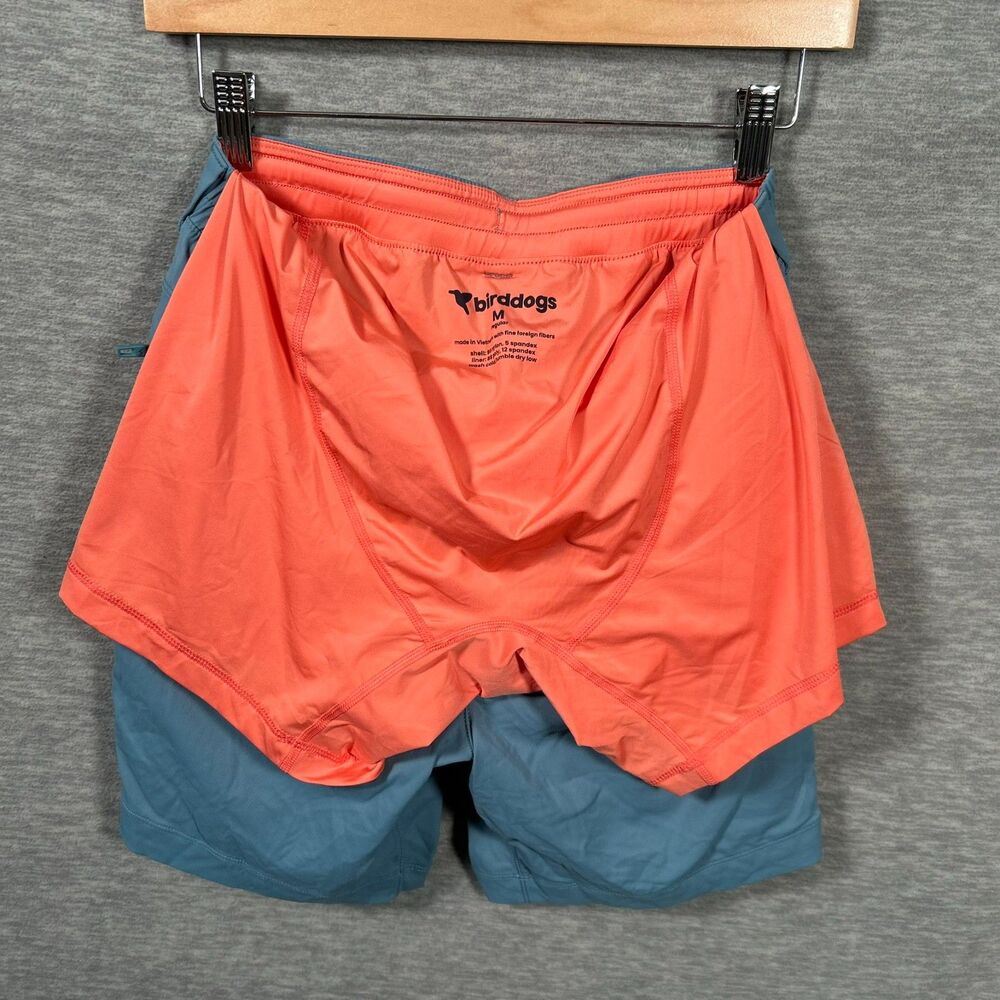 Birddog Shorts Mens M Blue Lined 7" Inseam Regular Stretch Orange Performance - Picture 3 of 11